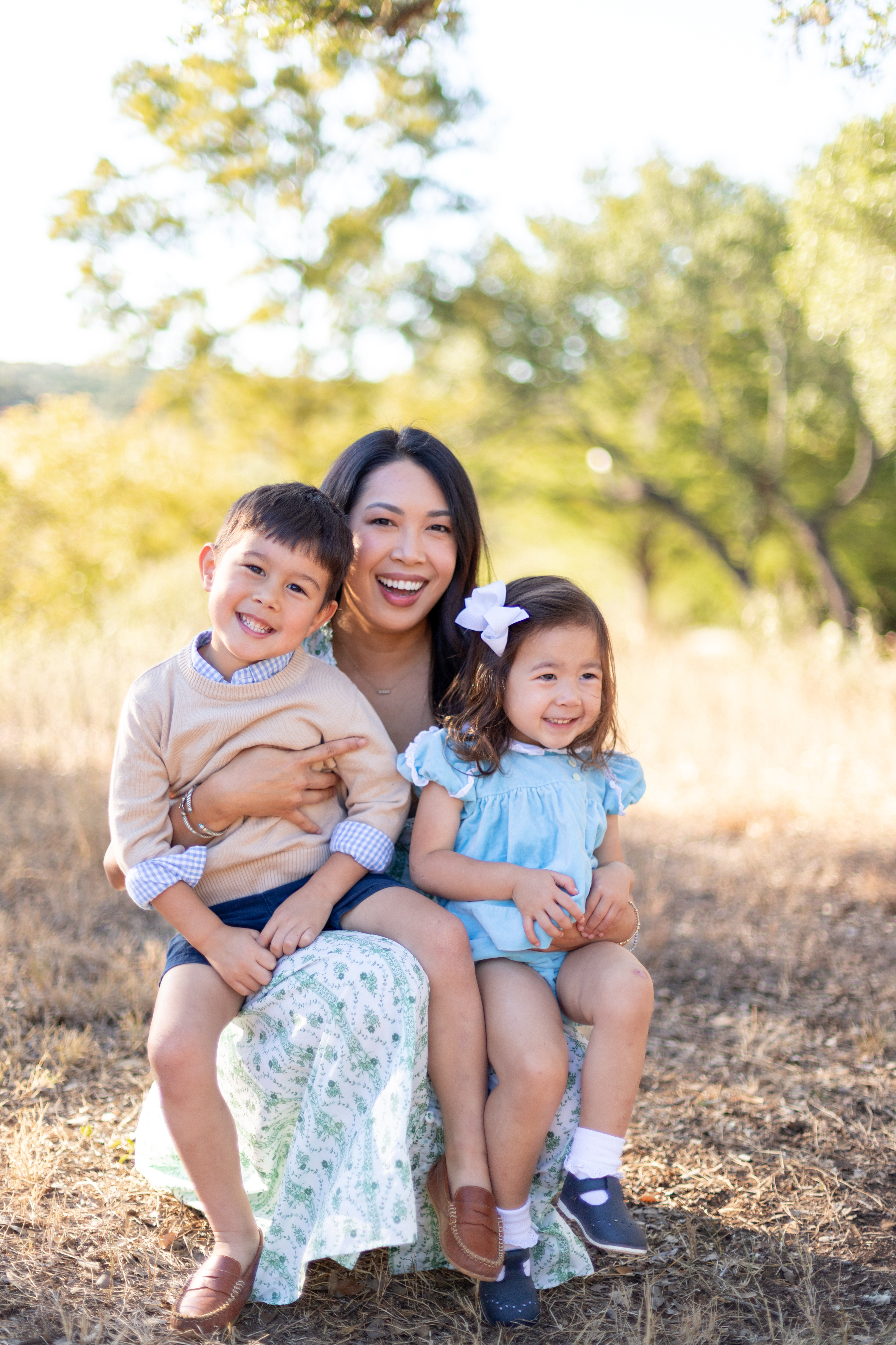 Leyna Huval with her children